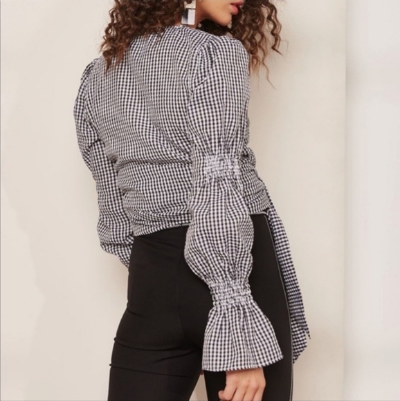 C/MEO Collective Gingham Wrap Top - Picture 3 of 10
